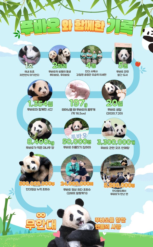 ▲푸바오와 함께한 기록. ⓒ삼성물산