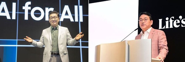 ▲한종희 삼성전자 부회장(왼쪽)·조주완 LG전자 대표. ⓒ각사