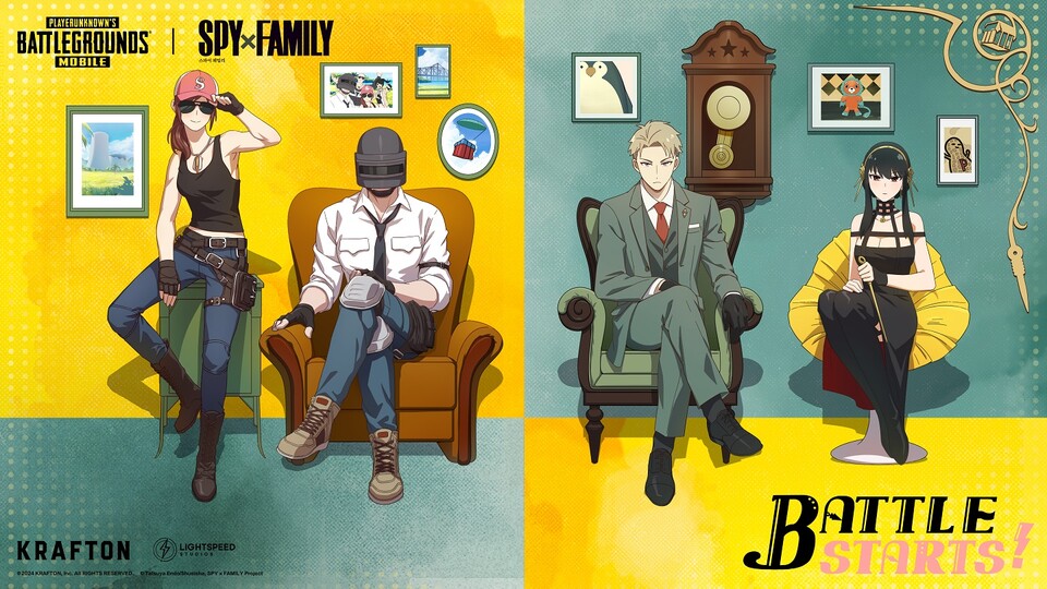 ▲배틀그라운드 모바일이 글로벌 인기 애니메이션 ‘스파이 패밀리’와 파트너십을 맺었다. ⓒ크래프톤