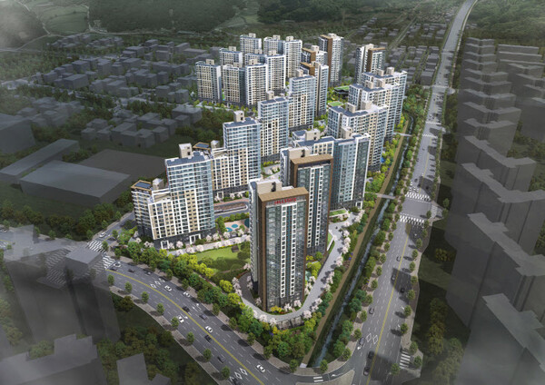 ▲'힐스테이트 죽림더프라우드' 조감도. ⓒ현대건설