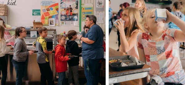 ▲위티어 초등학교(Whittier Elementary)의 점심시간 모습 ⓒ NYT 홈페이지 캡쳐