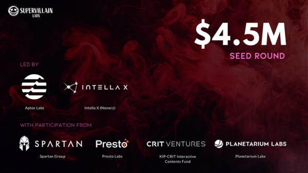 ▲인텔라 X와 앱토스 랩스 주도로 총 6개 블록체인 기업과 투자사가 참여한 ‘슈퍼빌런랩스’의 시드라운드 투자. ⓒ네오위즈