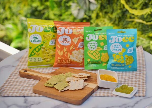 ▲식물성 디저트 브랜드 조이 스낵과 젤리. ⓒ롯데웰푸드