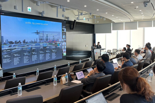 ▲CJ대한통운 본사와 글로벌 계열사 임직원들이 TES 글로벌 워크숍에 참석했다. ⓒCJ대한통운