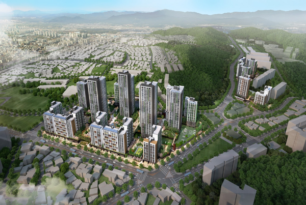 ▲대전대동2 주거환경 개선사업 1,2블록 공동주택 조감도. ⓒ금호건설