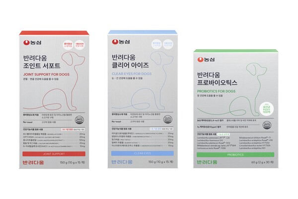 ▲반려다움 반려견 영양제 3종. ⓒ농심