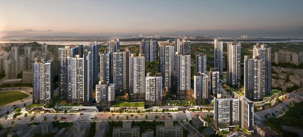 ▲김포 북변4구역 '한강 수자인 오브센트' 조감도. ⓒ한양