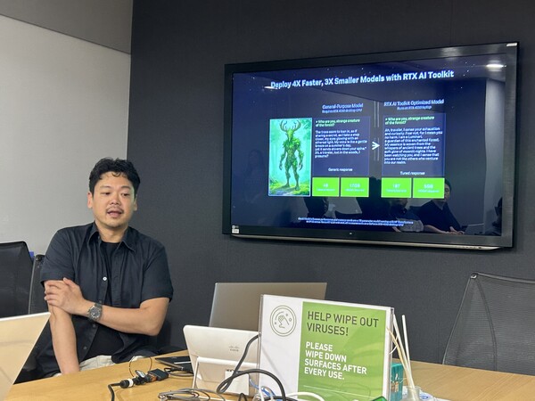 ▲제프리 옌 엔비디아 APAC 테크니컬 마케팅 시니어 디렉터가 11일 서울 강남구 트레이드 타워에서 미디어라운드에서 발표하고 있다. ⓒ윤서연 기자