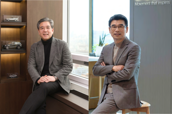 ▲장재훈 현대차 사장(왼쪽)과 송호성 기아 사장. ⓒ현대차그룹