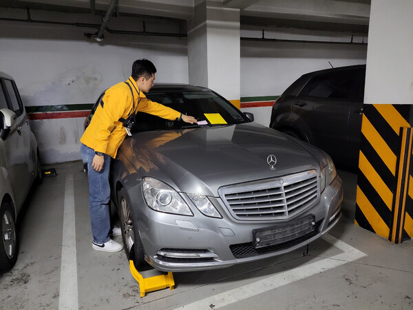 ▲지방세 체납차량 번호판 영치 단속 ⓒ고양시