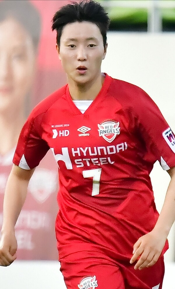 ▲인천 현대제철 레드엔젤스 소속 측면 공격수였던 손화연 선수. ⓒ현대제철