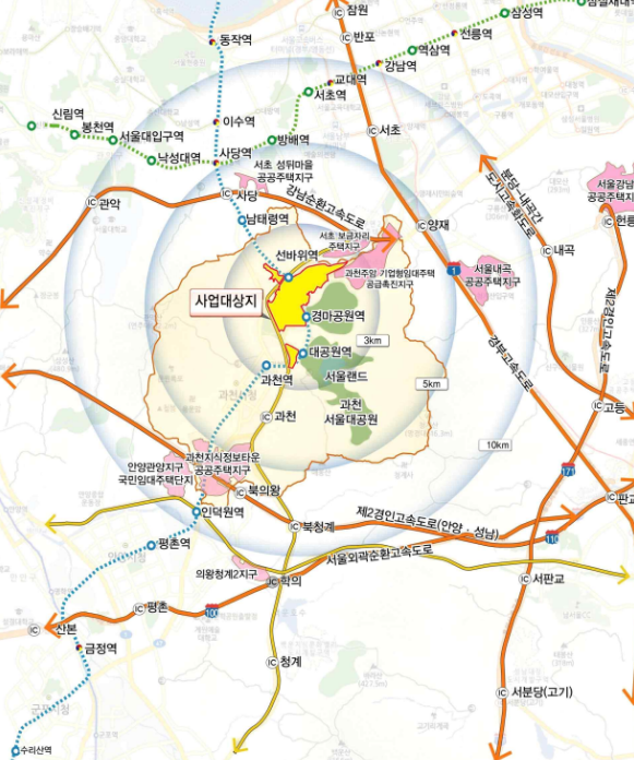 ▲과천과천 공공주택지구 위치도. ⓒ국토부