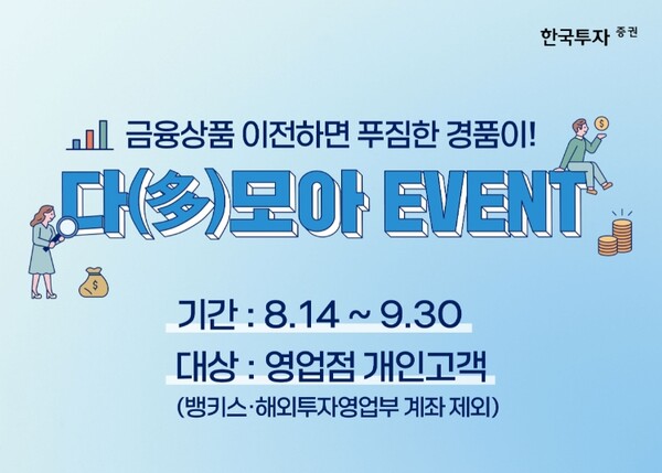 ▲한국투자증권 금융상품 다모아 이벤트 ⓒ 한국투자증권