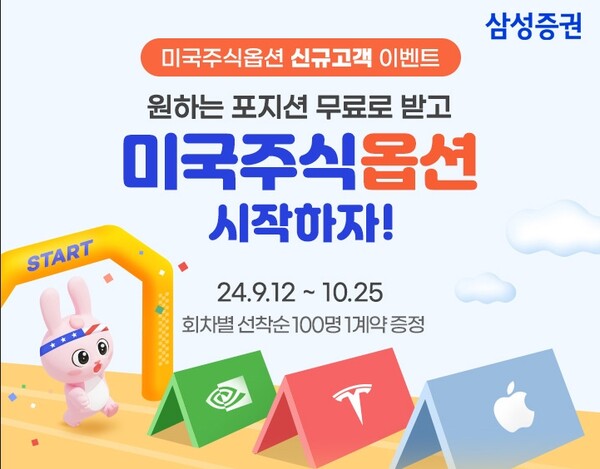 ▲삼성증권이 미국주식옵션 신규고객을 대상으로 미국주식옵션 포지션 증정 이벤트를 10월말까지 진행한다. ⓒ 삼성증권