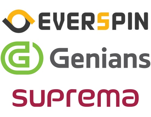 ▲에버스핀·지니언스·슈프리마 기업 이미지ⓒ각 사
