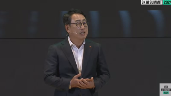 ▲유영상 SK텔레콤 대표ⓒSK텔레콤 AI 서밋 2024 라이브 방송