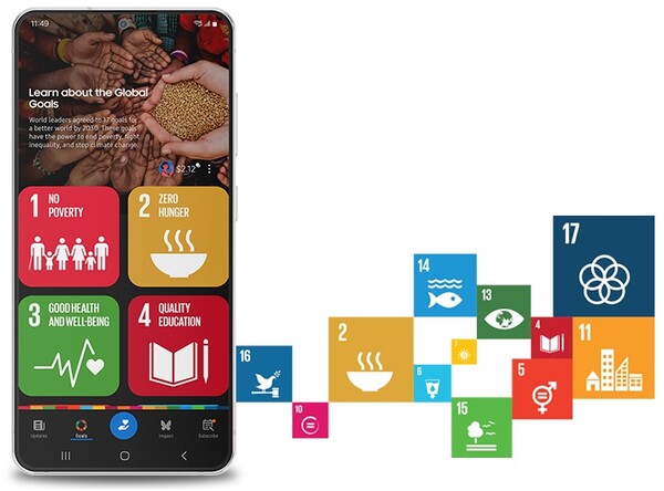 ▲삼성전자의 삼성 글로벌 골즈(Samsung Global Goals)앱 이미지. ⓒ삼성전자