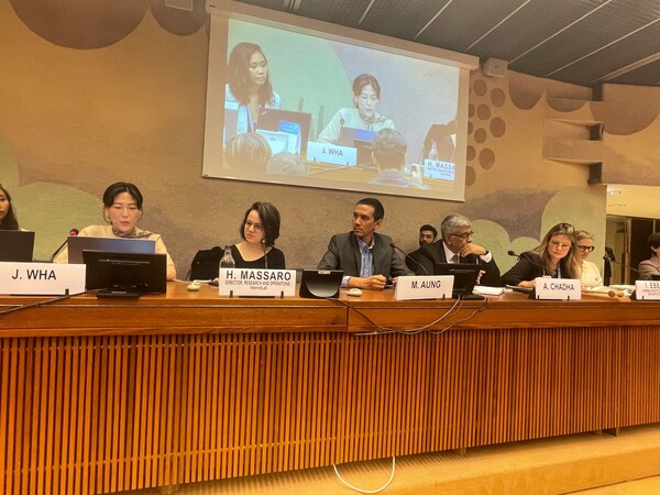 ▲카카오 그룹기술윤리팀 허진화 프로젝트리더, 마이크로소프트 시니어 디렉터 아쉬토쉬 샤다, 인터넷랩 디렉터 일로이자 마사로 등이 포럼에 참석중이다. ⓒ카카오