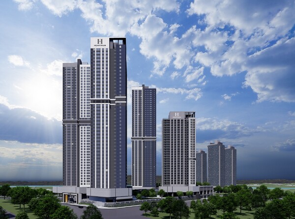 ▲‘청주테크노폴리스 하트리움 더 메트로’ 투시도. ⓒ디케이테크노피에프브이