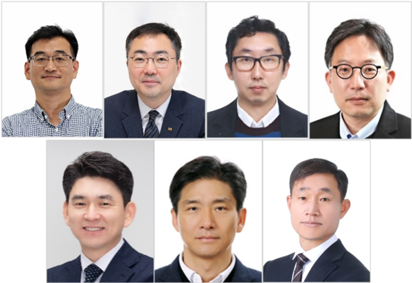 ▲(왼쪽 위 시계방향부터) 김병균 유용규 이종식 이원준 정재욱 조일 박성열 KT 전무. ⓒKT