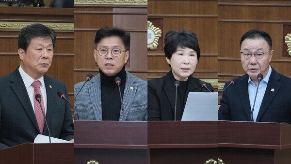 ▲(사진 왼쪽부터) 김승수, 남해석, 한선미, 홍지광 마포구의원. ⓒ마포구의회