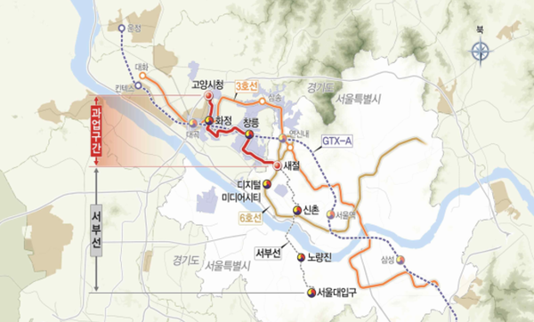 ▲고양은평선 노선도. ⓒ국토교통부