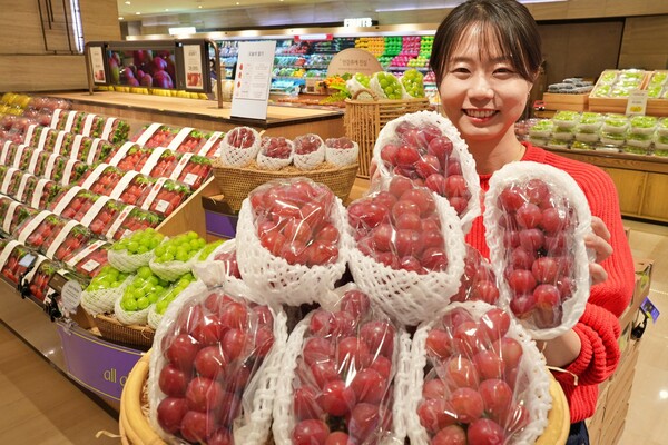 ▲롯데백화점 본점 지하1층 식품관에서 '글로리 스타'를 소개하는 모습. ⓒ롯데쇼핑