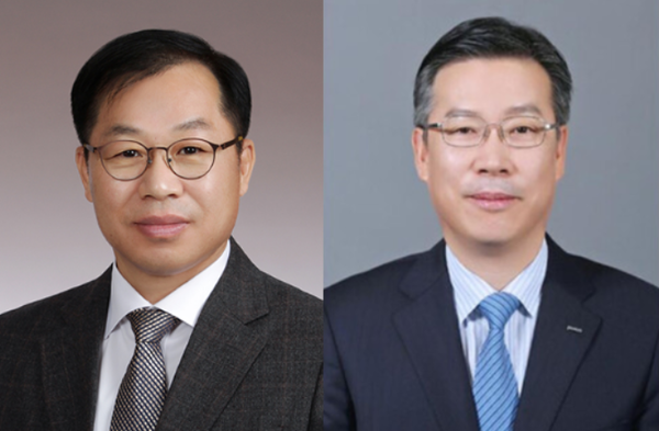 ▲정희민 포스코이앤씨 신임 대표(왼쪽), 전중선 포스코이앤씨 전 대표. ⓒ포스코