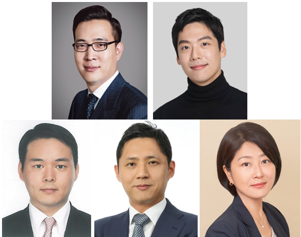 ▲(왼쪽 상단부터 이름순, 시계방향순으로) 김동선 한화갤러리아·호텔앤리조트 부사장, 담서원 오리온 한국법인 전무, 이선정 CJ올리브영 대표, 허서홍 GS리테일 대표 부사장, 허진수 SPC그룹 파리크라상 사장. ⓒ각 사