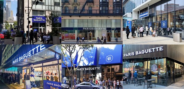 ▲파리바게뜨가 북미 지역에서 운영 중인 매장들. (사진 왼쪽 위부터 시계방향으로) 뉴욕 맨해튼 브로드웨이점, 뉴욕 맨해튼 렉싱톤 에비뉴점, 캐나다 토론토 영앤쉐퍼드점, 필라델피아 유니버시티점, 캘리포니아 DTLA점, 캐나다 코퀴틀람점. ⓒSPC그룹