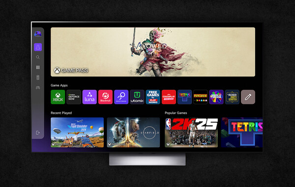 ▲LG webOS에 엑스박스 앱을 포함해 다양한 게임 앱이 탑재된 모습. ⓒLG전자