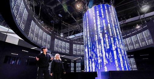 ▲세계 최대 전자·IT 박람회 CES2025의 SK전시관 내 AI 데이터센터 구현 부스. ⓒSK텔레콤