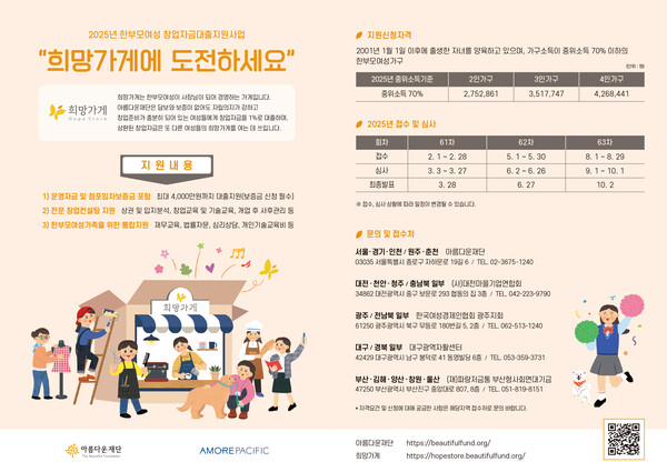 ▲희망가게 창업주 공개 모집. ⓒ아모레퍼시픽