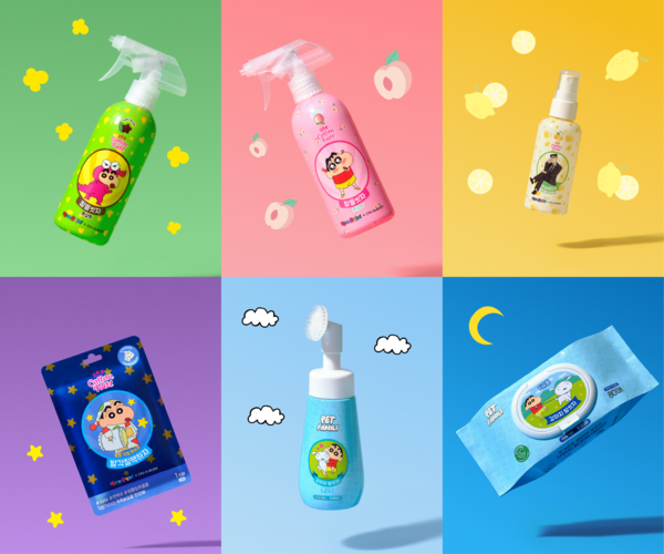 ▲‘발을씻자·짱구는 못말려’ 컬래버 에디션 제품들. ⓒLG생활건강