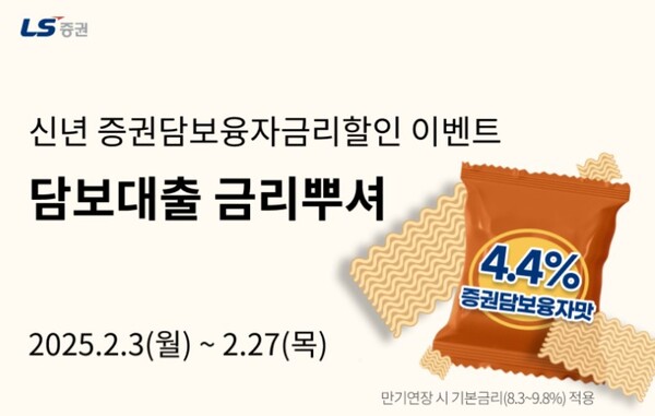 ▲ LS증권은 국내주식 증권담보융자 금리 할인 이벤트를 진행 중이라고 11일 밝혔다. ⓒ LS증권