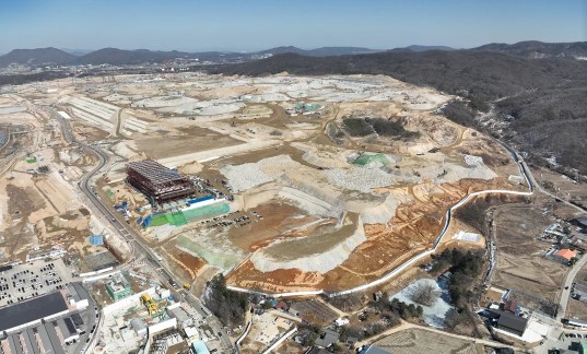 ▲SK하이닉스 용인 반도체 클러스터 1기 팹 건설 현장. ⓒSK하이닉스