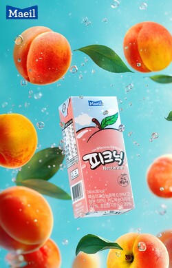 ▲매일유업 피크닉 천도복숭아 연출컷. ⓒ매일유업