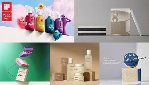 ▲왼쪽 상단부터 시계방향으로 '프라몬', '더후 브랜드북', '오휘 얼티밋 핏 진쿠션 X 호텔827', '더테라피 비건', '유시몰 클래식 치실. ⓒLG생활건강