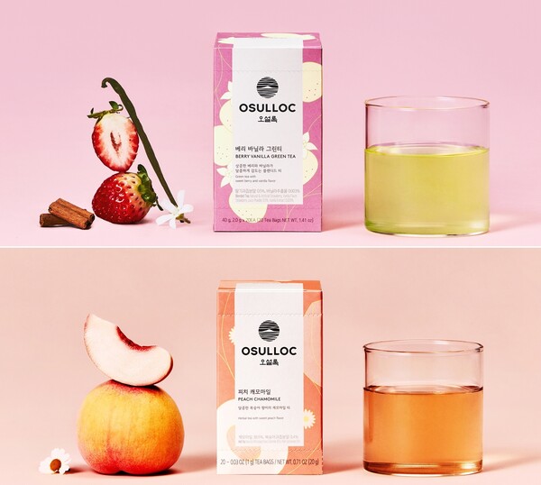 ▲오설록이 블렌디드·허브티인 ‘베리 바닐라 그린티’와 ‘피치 캐모마일’을 출시했다.ⓒ아모레퍼시픽
