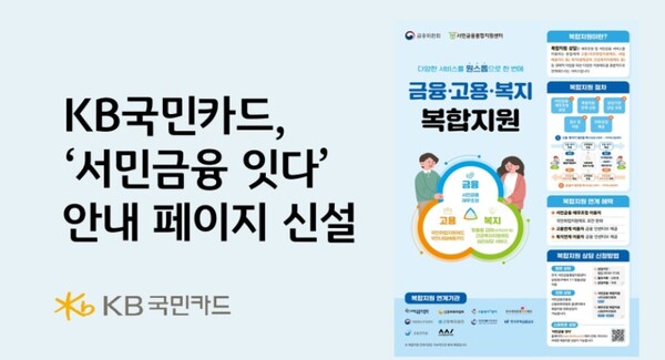 ▲ KB국민카드가 서민금융진흥원이 운영하는 정책지원 플랫폼 '서민금융 잇다'와의 연계를 강화하며 취약계층을 위한 정보 접근 확대에 나선다고 18일 밝혔다. ⓒ KB국민카드