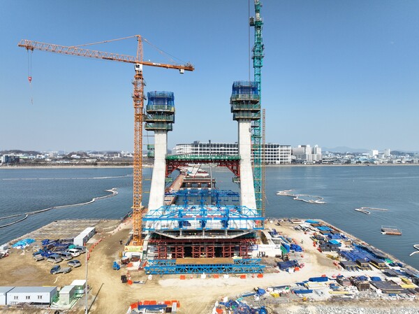 ▲송산그린시티~시화멀티테크노밸리(MTV) 연결도로 공사 현장. ⓒDL이앤씨