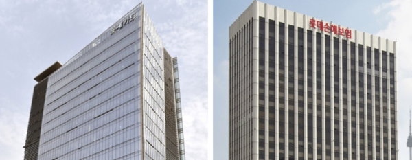 ▲롯데카드, 롯데손해보험 전경. ⓒ각 사