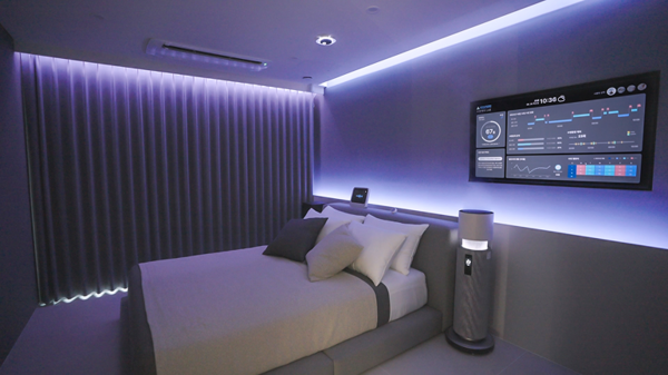 ▲미래형 건강주택 실증연구시설 침실 내부. ⓒ현대건설