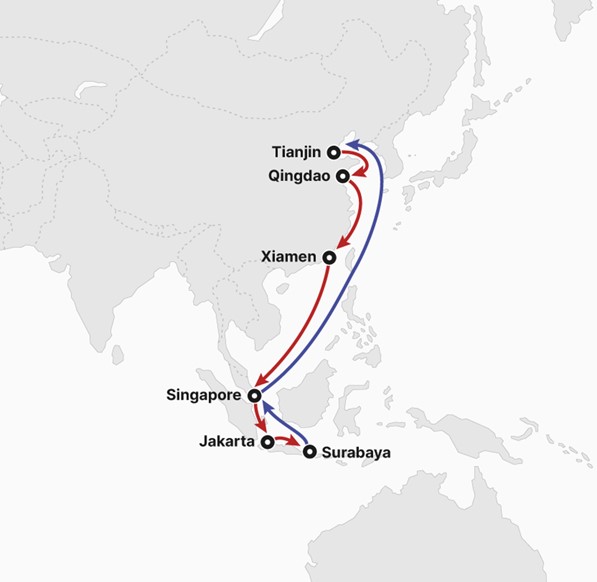 ▲NIS(North-China Indonesia Service) 서비스. ⓒHMM