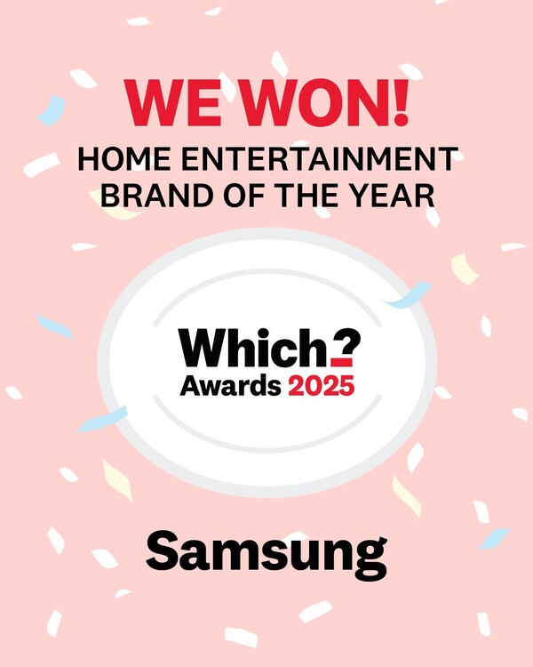 ▲삼성전자가 영국 소비자연맹지 '위치(Which)'가 주관하는 '위치 어워드'에서 2025년 '올해의 홈 엔터테인먼트 브랜드(Home Entertainment Brand of the Year)'로 선정됐다. ⓒ삼성전자