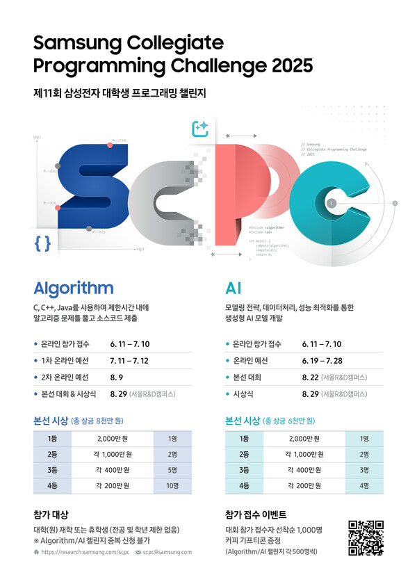 ▲'삼성전자 대학생 프로그래밍 챌린지(SCPC 2025)' 포스터. ⓒ삼성전자