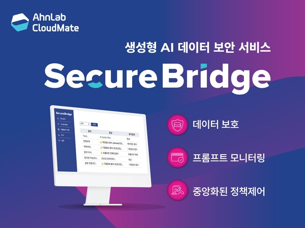 ▲안랩클라우드메이트, 생성형 AI 데이터 보안 서비스 ‘시큐어브리지’ 출시ⓒ안랩클라우드메이트