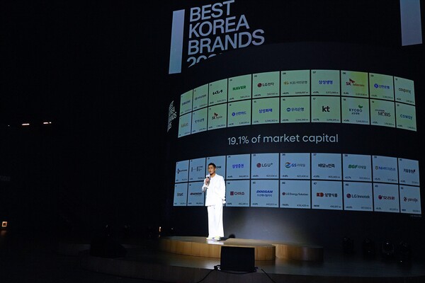 ▲17일 세계 최대 브랜드 컨설팅 그룹 인터브랜드가 서울 광진구 소재 그랜드 워커힐 서울 빛의 시어터에서 ‘2025년 베스트 코리아 브랜드’를 개최하고 대한민국을 대표하는 50대 브랜드를 발표했다. ⓒ인터브랜드