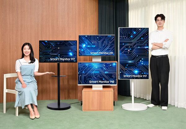 ▲삼성전자가 2025년형 스마트모니터 신제품 3종과 무빙스탠드 신제품을 출시했다. ⓒ삼성전자
