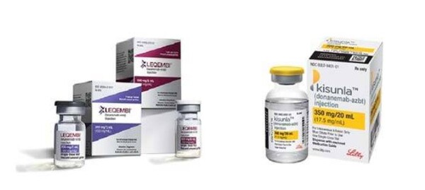 ▲알츠하이머 치료제 레켐비(왼쪽)와 키순라. ⓒ에자이, 일라이 릴리